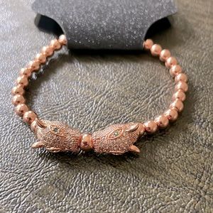 NWT Animal Head Rose Gold Beads Bracelet